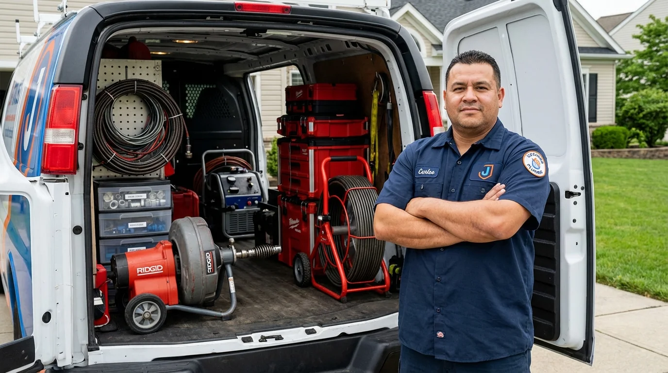 Professional drain cleaning equipment and Johns Plumbing LLC plumber in California City