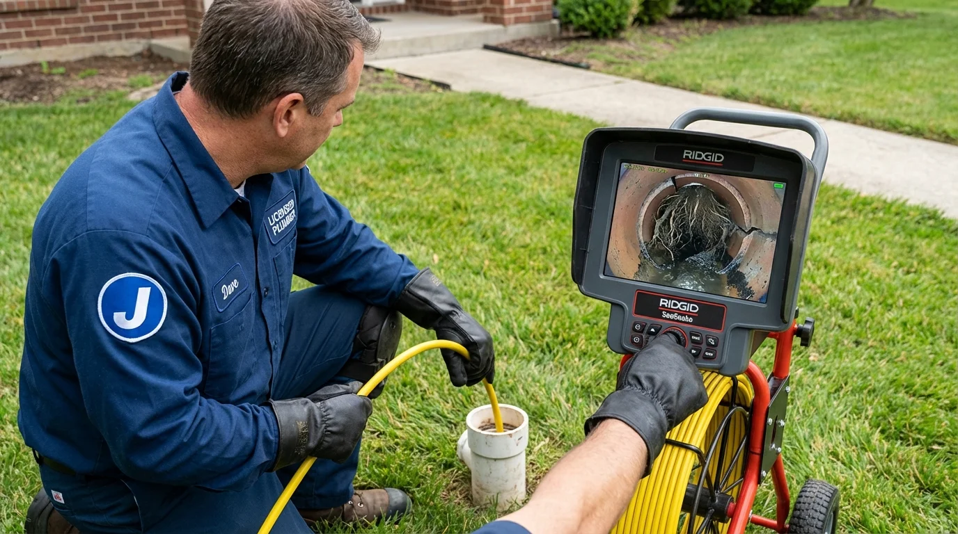 Sewer camera inspection being performed by Johns Plumbing LLC in California City